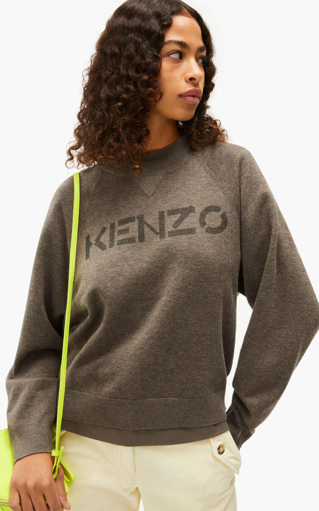 Suéter Kenzo Logo merino wool Feminino - Marrom | 531ASMNPF